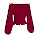 Womens Renaissance Blouse Peasant Off Shoulder Tops Pirate Long Sleeve Peasant Blouse （L,Z2724RD