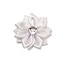 Chenkou Craft 40pcs Satin Ribbon Flower with Pearl Wedding DIY Appliques (White)