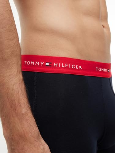 Tommy Hilfiger Herren 3er Pack Boxershorts Briefs mit Logobund, Mehrfarbig (Primary Red/White/Desert Sky), L – Ansicht 5