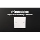 rhinocables Single Socket Blanking Plate – Plug Covers, UK | Waterproof Light Switch Cover | Electric Wall Fitting | Blank Cover Plate for Unused Outlet | White with Screws (Pack of 2) - Image 7