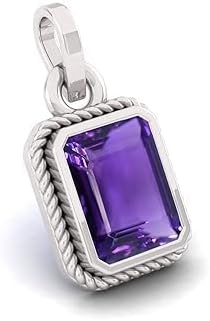 15.00 Ratti 14.50 Carat Natural Quality Katela Amethyst Silver Plated Pendant/Locket Gemstone (Top AAA+) Quality for Men And women(GGTL Lab Certified)