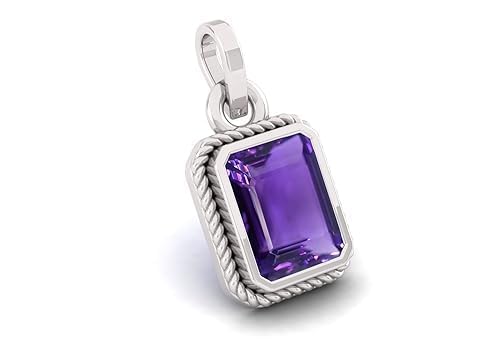 15.00 Ratti 14.50 Carat Natural Quality Katela Amethyst Silver Plated Pendant/Locket Gemstone (Top AAA+) Quality for Men And women(GGTL Lab Certified)