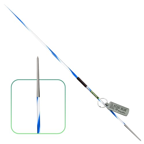 4THROWS 600g Aluminum Competition Javelin for Athletes Girls & Women Durable 50m High-Performance Throwing Javelin for Track & Field Stainless Steel Tip with Cord Classic Blue