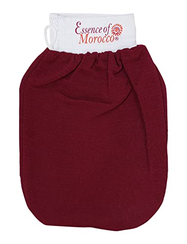 Moroccan Exfoliating Kessa Glove Hammam Scrub Mitt Made in Morocco Premium Quality Helps Cleanse Skin Remove Fake Tan and Ingrown Hair (Pack of 1)