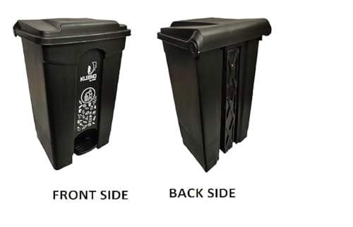 Image of Cello Strong Plastic Step-On Pedal Garbage Dustbin 60 Ltr, Black & Black (COMBO)
