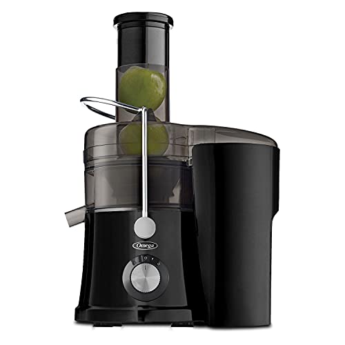 Omega C2100B High Juicer with Extra Large Three-Inch Chute Extracts Juice from Whole Foods & Includes A Stainless Steel Filter & High Low Speed Settings, BLACK
