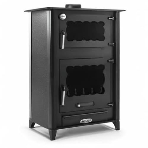 Miniatura 11 de Prensa Stove - Estufa De Leña Con Horno Etna De 13 Kw Horno Con Ladrillo Refractario Y Termómetro Acero 4 Mm Ecodesign 2022 Salida Superior Ø150 Mm