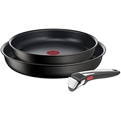 Sartenes Tefal Material Tefal Ingenio L39591 Unlimited On - Juego de 2 sartenes + Mango extraíble: sartenes de 24 y 28 cm, mango intercambiable, sartenes antiadherentes, revestimiento titanio,