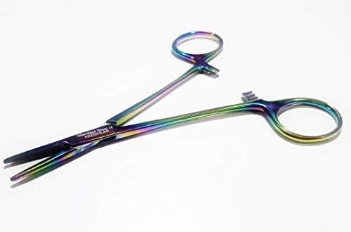 Multi Color Rainbow Mosquito Hemostat Forceps 5" Straight Pliers Stainless Steel (A2ZSCILAB Brand)