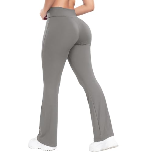 Legging évasé taille haute pour femme - Pantalon de yoga gainant et fluide