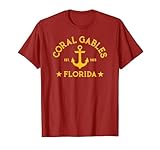 Hermoso y elegante diseño de estilo atlético náutico retro de Coral Gables FL en amarillo sol con ancla. Incluye 1925, el año de incorporación de CG. Un regalo único, divertido de Coral Gables Florida También es una idea genial de regalo de inauguración de la casa de Coral Gables.