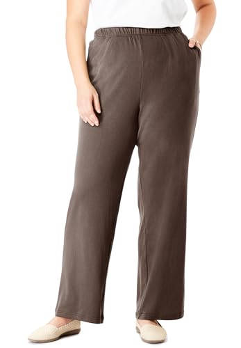 Woman Within Plus Size 7-Day Knit Wide-Leg Pull-On Pants