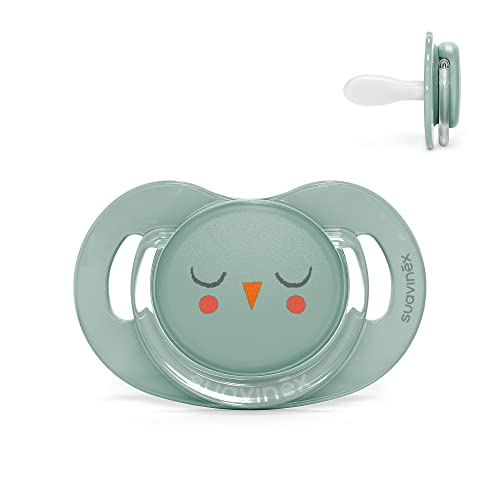 Suavinex, Chupete para Bebés de 6-18 Meses. Chupete con Tetina Fisiológica de Silicona SX Pro. Tetina más Plana y Flexible. Bonhomia, Verde