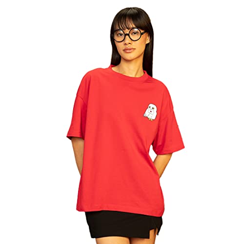 Image of Bewakoof Women's Cotton Printed Oversized Fit Half Sleeve Round Neck T-Shirt | Casual wear | Streetwear | Oversized Tshirt for Woman Cotton| Baggy
