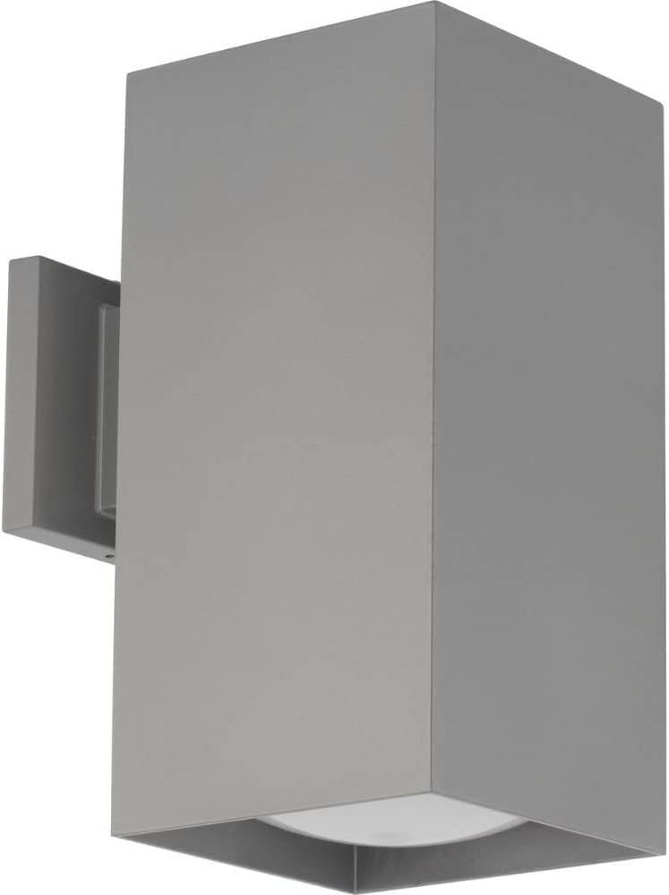 Progress Lighting 6-Inch Square Cylinder Outdoor LED Wall Sconce, 1-Light Modern Wall Mount LED Light, Interior and Exterior Lighting for Home or Porch, Aluminum, Black (P5643-31-30K)