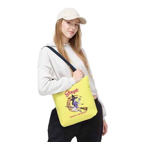 Single and Ready to Haunt Tote Bag, Halloween Tote for Singles, Witchy Accessories, Breakup Gift for Her, Fall Vibe Tote4