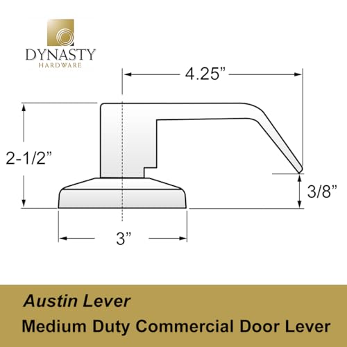 Dynasty Hardware Passage Door Lever Lockset, ADA Compliant, Light Duty Non-Locking Handle for Hallway or Closet Use, Satin Chrome Finish, Model AUS-30-26D