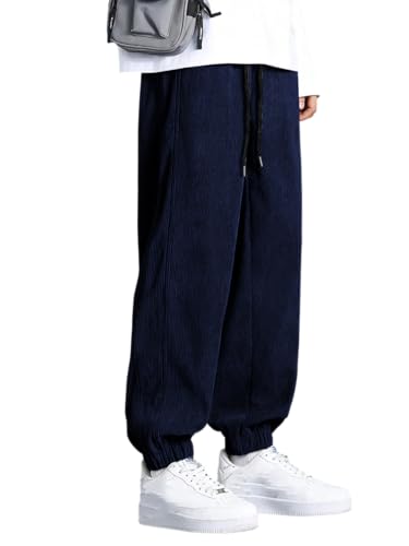 Image of GRECIILOOKS Men's Cotton Cargo Track Pants - Loose Fit Joggers for Men | Korean Style Travel & Lounge Wear with Pockets (Available in Plus Size)