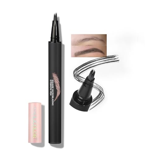 Anglicolor Lapiz Cejas 3 Minutos Para Cejas Perfectas,Lapiz Cejas Microblading Duradero,Cepillo Cejas Secado Rápido,Contorno Y Relleno Natural De Cejas (04 BLACK)