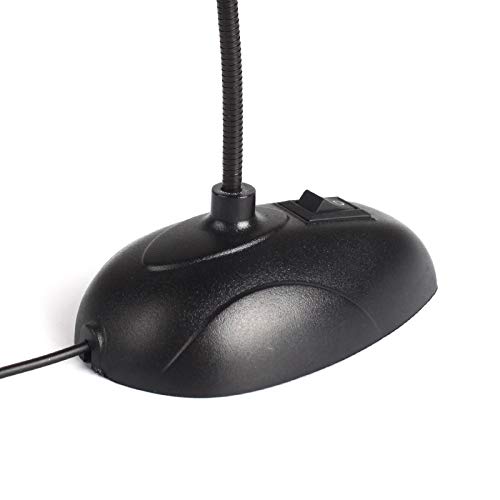 Microphone mini jack 3.5mm flexible avec tige orientable et socle de table stable pour PC