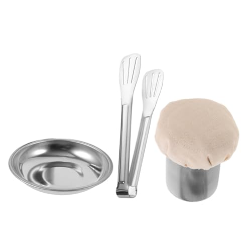 Mikinona 1set Multifunctional Oil Brush Cooking Tong and Tray Kitchen Tool for Pancakes Application and Convenient for Home Cooking