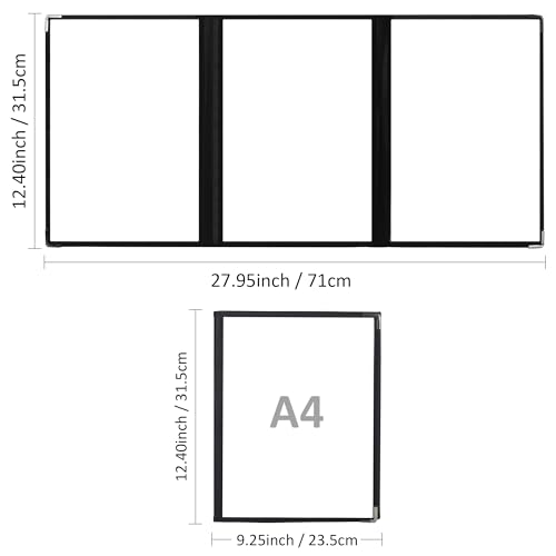 AZKEEGREY 6 Stk Dreifach Faltbare A4 Menükartenhalter mit Edelstahl-Schutzecken, Speisekartenmappe Speisekarten Gastronomie a4 Hülle 3x Faltbar Doppelseitig für Restaurant, Bar, Cafe, Speisekarte