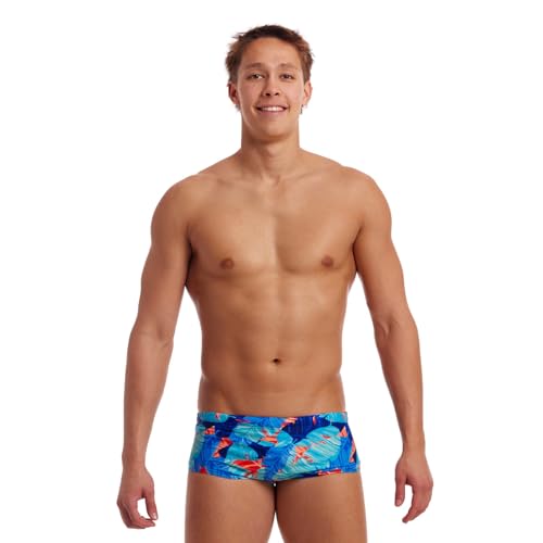Funky Trunks Lotsa Leaves Badehose Herren Sidewinder Trunk chlorbeständig, Größe:7