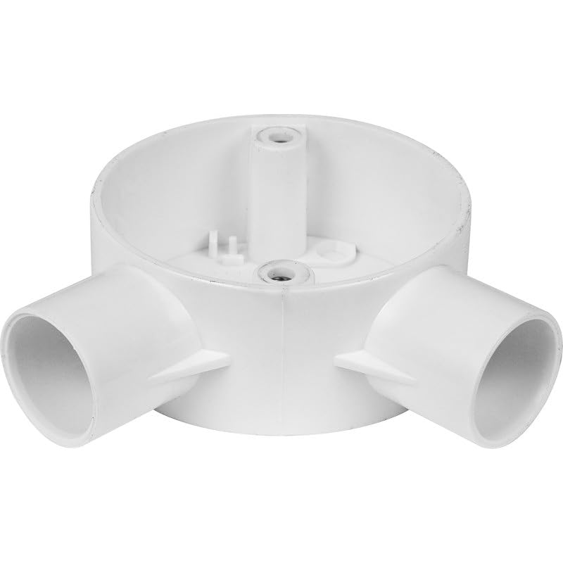 Electrical Conduit System, 25mm White PVC, Boxes, Bends, Tees and Accessories (25MM Inspection Elbow) (M4X12 Brass Box LID Screws 100PACK) (25MM Angle Box White)