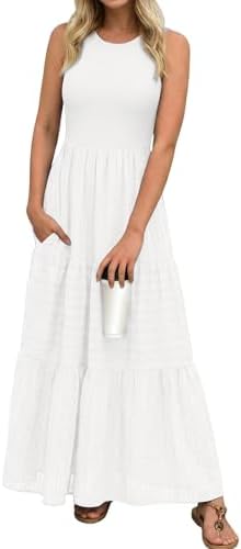 popvil Women Summer Maxi Dress 2026 Spring Sleeveless Elegant Cla...