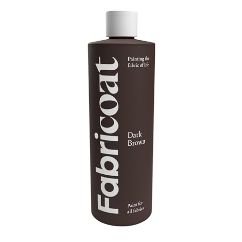 Fabricoat Fabric Paint – Restore or Change the Colour of Any Fabric - Paint Directly Onto Fabric - Transform Anything – Sofas, Lampshades, Car Interiors (250ml, Dark Brown)
