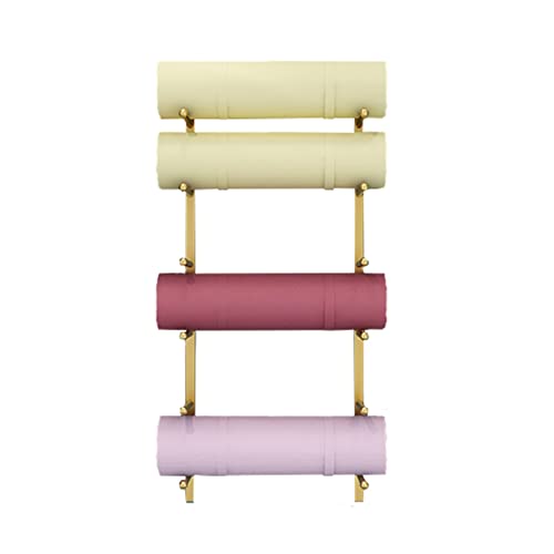 Soporte de pared para esterilla de yoga y rodillo de espuma, almacenamiento de metal que ahorra espacio para gimnasios en casa y estudios de fitness, organizador esencial para equipos de entrenamiento