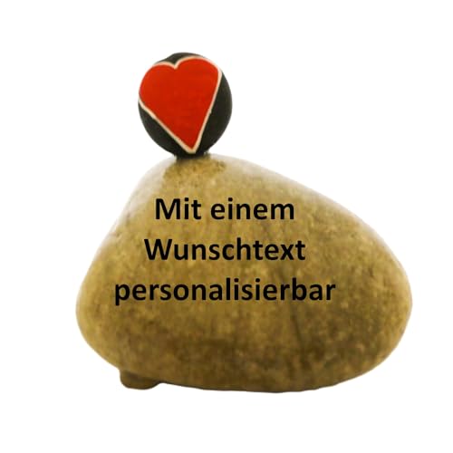 Andys Steinwelt® Grabstein mit Wunschtext Personalisierbar, Gedenkstein mit rotem Herz für Kinder- und Urnengrab – Grabschmuck, Erinnerung und liebevoller Trauerstein für Hund, Katze, Haustier