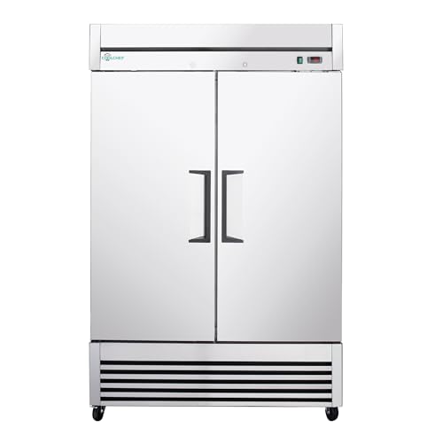 Image of 54 inch Commercial Freezer, Upright Freezer with 2 Solid Door, -8℉~0℉, 45 Cu.Ft Reach-in Freezer, Stainless Steel Interior and Exterior Construction, ETL and DOE