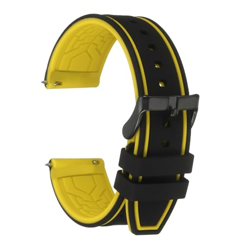 Correa de reloj de silicona de 22mm con sistema de liberación rápida y hebilla mate