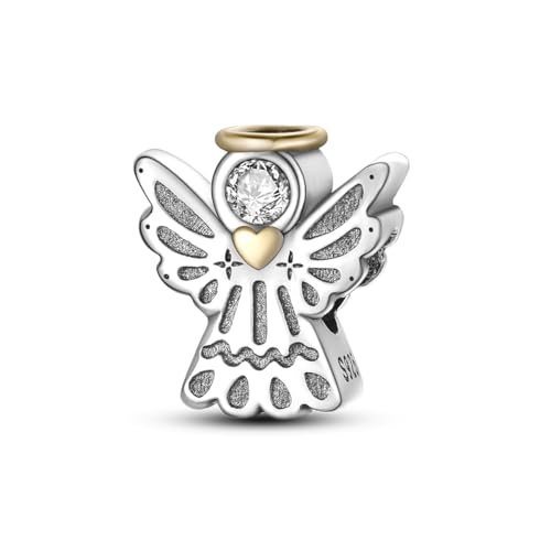 CYMYSS Ciondolo Portafortuna Ciondolo in Argento Sterling 925 Charm Bead 925 Charms per le Donne Gioielli da Donna per Braccialetti e Collane Europei (Angelo custode)