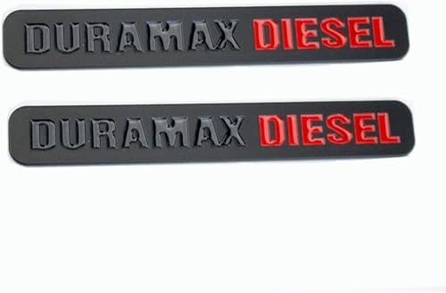 Image of 2X 6.6l Duramax Die-sel Allison Emblem Fender Door Hood Tailgate Decal Badge Nameplate Letter Replacement for Badges Silverado 2500 3500 HD (Black Red)
