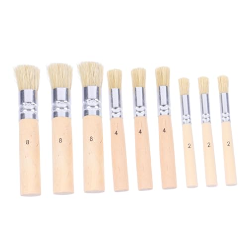 NUOBESTY 3 Pinceles De Cera Pincel De Pintura Cerdas Plantilla para Pintura Óleo Plantilla De Madera
