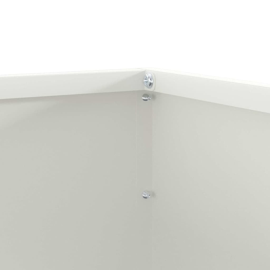 Lot de 6 bordures de pelouse, en acier robuste, 50 x 50 x 13 cm, blanche, durable, pour parterre de fleurs et aménagement paysager, montage facile