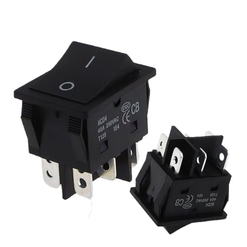 1 �� 40A 250V AC ���d���I��/�I�t���ʂ� Eelding �}�V�� KCD4 �V���o�[�|�C���g���b�J�[�d���{�^���X�C�b�`��(40A 6PIN)
