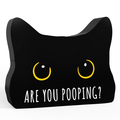 Black Cat Decor Halloween Cat Bathroom Decor Are You Pooping Funny...