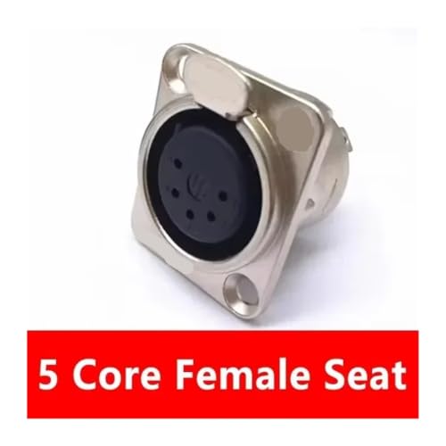 Conector XLR 5 pines hembra metal cobre para microfono de panel 3