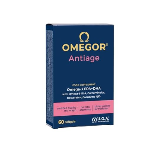 Omegor Antiage Suplemento para la Piel con Omega-3 y 6 (60 Cápsulas) ‒ Acción Antioxidante Contra los Signos y Síntomas del Envejecimiento ‒ Con Resveratrol, Cúrcuma, Ácido Alfa Lipoico y Coenzima Q10