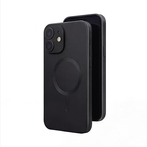 Image of amazon basics Premium Mag-Safe Case for iPhone 12 | Shockproof & Anti-Scratch Cover | Soft Silicone with Wireless Charging | Camera Lens Guard - Black