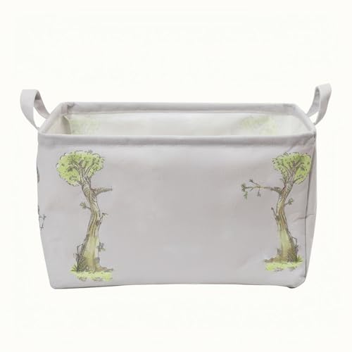 Image of CEMECER Storage Nursery Basket, Large Square Canvas Laundry Hamper With A Waterproof PE Coating, Foldable, for Kids, Boys and Girls, Bathroom and Bedroom Set, Clothes ,Toys Bin（Grey）
