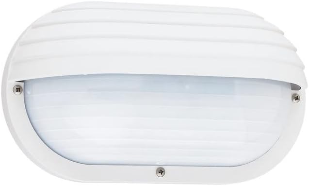 Generation Lighting 89805-15 Contemporary Modern One Light Outdoor Wall Lantern from Bayside Collection in White Finish, 60 Total Watts, 10 Inch Wide, Polycarbonate Construction