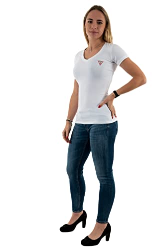 GUESS Tee Shirt Iconique col V Jeans - Femme