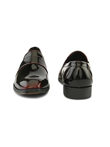 Image of Stanford Men Slip-On Formal Shoes | Glossy Round Toe Comfortable Office, Business Dress Shoes-TPSL 25047 Cherry-7