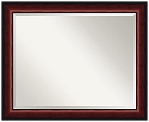 Amanti Art Framed Mirrors For Wall | Cambridge Mahogany Mirror For Wall | Solid Wood Wall Mirrors | Medium Wall Mirror 32.38 X 26.38 In., Glass Size 28X22, Dsw01040 #TOP19
