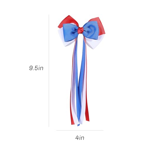 Pinzas para cabello con lazos patrióticos 4th of July miniatura 6