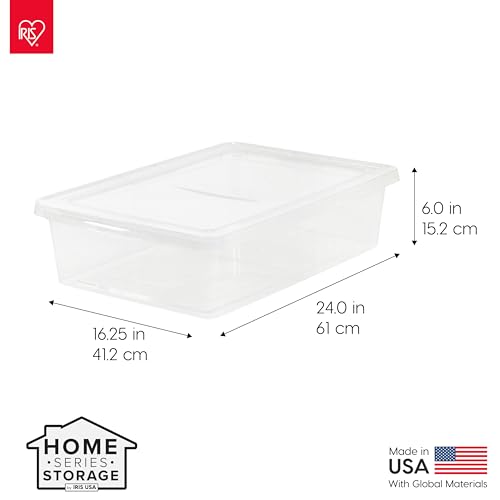 Image of IRIS USA 10-Pack Storage Bins with Lids, 28 Quart, Shoe Boxes Clear Stackable Containers Organize Shoes Closet Shelves, Classroom Organization Teacher Tools, Game Storage - BPA-Free Plastic